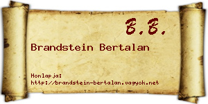Brandstein Bertalan névjegykártya